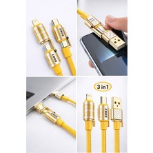 Go İthalat 4in1 Hızlı Şarj ve Data Kablosu Type-C / Lightning / Micro USB PL-8631 (5477)