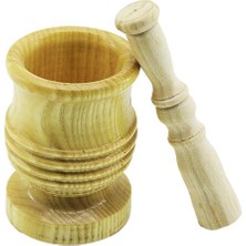 Go İthalat Orta Boy  Lüx Ahşap Havan Sarımsak Dövecek Ç: 7.3cm--D: 6.5cm--Y: 10.5cm Fileli Ambalaj (5477)