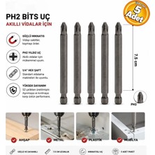 Zimak ZMK-1422 Ph 2X75 mm Mıknatıslı Manyetik Vida Sıkma Ucu Matkap Ucu (5 Adet)