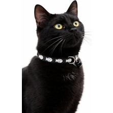 Die Grup Zilli ve Ayarlanabilir Kedi Boyun Tasması, Siyah