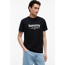 Tommy Jeans Erkek Tişört DM0DM23376 Siyah