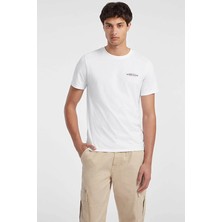 Guess Jeans Slim Fit Erkek Regular Fit Tişört M4YI55K8HM0 Beyaz