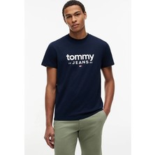 Tommy Jeans Erkek Tişört DM0DM23376 Lacivert