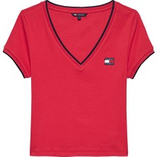 Tommy Jeans Kadın Tişört DW0DW22275 Kırmızı