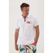Cottons &amp; Clouds Regular Fit Kısa Kollu Erkek Havlu Tişört CC5001 Beyaz