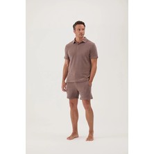 Cottons &amp; Clouds Regular Fit Kısa Kollu Erkek Basic Havlu Tişört CC5007 Vizon