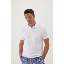 Cottons &amp; Clouds Regular Fit Kısa Kollu Erkek Basic Havlu Tişört CC5005 Beyaz