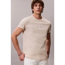 Calvin Klein Jeans Regular Fit Erkek Tişört LV04RB866G Bej