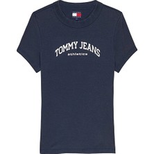 Tommy Jeans Kadın Tişört DW0DW22302 Mavi
