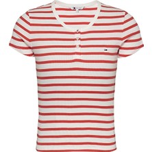 Tommy Jeans Kadın Tişört DW0DW19502 Beyaz