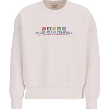 Guess Jeans Erkek Sweatshirt M5BQ23K9V31 Beyaz