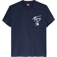 Tommy Jeans Erkek Tişört DM0DM22553 Mavi