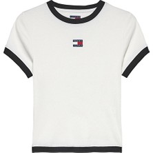 Tommy Jeans Kadın Tişört DW0DW22575 Beyaz