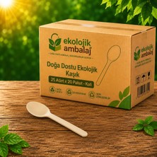 Ekolojik Ambalaj Doğa Dostu Ekolojik Kaşık 16cm 500 Adet - Koli