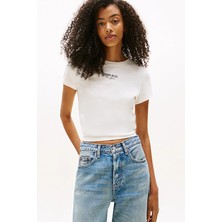 Tommy Jeans Kadın Tişört DW0DW20913 Beyaz