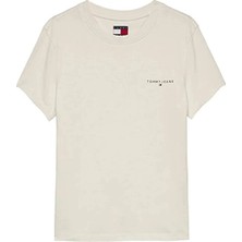 Tommy Jeans Kadın Tişört DW0DW21164 Krem