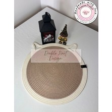 Double Knot Design Evcil Hayvan Mama Paspası - Kedi Mama Altlığı - Kedi Aksesuar