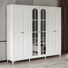 Macera Mobilya Roma 6 Kapaklı Aynalı Komple Mdf Gardırop