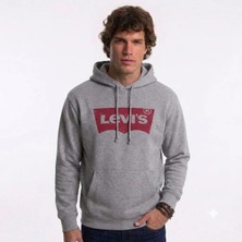 Levi's pamuk kapüşonlu gri erkek sweat Standard Graphic Hoodie