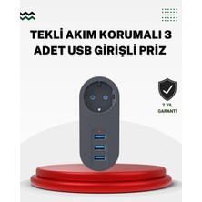 Hsc Bilişim Akım Korumalı Usb’li Priz – Güçlü 2500W, Isı ve Çocuk Koruması