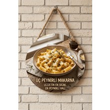 Mayeka Üç Peynirli Makarna Temalı Restoranlar Cafeler Lokantalar Için Ahşap Duvar Kapı Dekoratif Süs