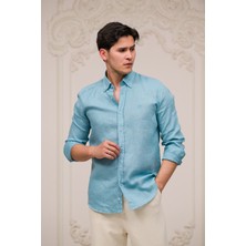 Paul Martin Regular Fit Düğmeli Yaka %100 Linen Ham Keten Yazlık Gömlek