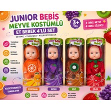 Trust Store Junior Bebiş Meyve Kostümlü Et Bebek 4\'lü Set Sevimli Meyve Temalı Mini Oyuncak Bebekler