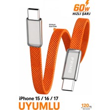 Exenar Type C To Type C Hızlı Şarj Kablosu iPhone 15-16-17 Samsung S Serisi Fulltech FC155 60W 1.2m
