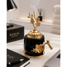 Banum Luxury Lüks Tasarım Seramik Altın Ton Detaylı Şık Tütsülül