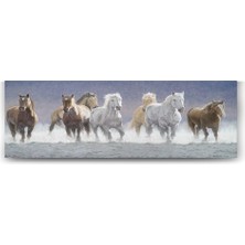 Mey İthalat Tabloshop Koşan Atlar Panorama Tablo - 150X50CM