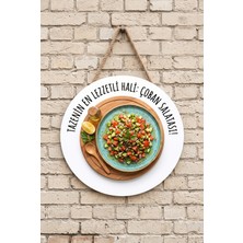 Mayeka Çoban Salatası Temalı Restoranlar Cafeler Lokantalar Için Ahşap Duvar Kapı Dekoratif Süs Tablo