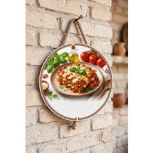 Mayeka Lazanya Makarna Temalı Restoranlar Cafeler Lokantalar Için Ahşap Duvar Kapı Dekoratif Süs Tablo