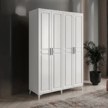 Macera Mobilya Sport 4 Kapaklı Komple Mdf Beyaz Gardırop