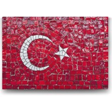 Mey İthalat Dekoratif Türk Bayrağı Tablosu - 140X100CM