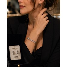 Banum Luxury Lüks Tasarım Yenı Moda Gümüş Tonlu 4lü Set