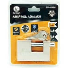 TAN EXPRESS Asma Kilit Kayar Milli 80 mm 3 Yedek Anahtarlı (7.5x5 Cm) 1 Adet (Videolu)