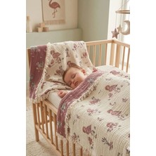 Layan Home Müslin Dolgulu Bebek Yorganı Flamingo Desen 130X130 cm