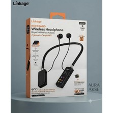 Aura Akse Linkage Lkb-41 Boyun Askılı Kablosuz Bluetooth Kulaklık Sporcu Mikrofonlu Dijital Ekranlı -Enc Gürültü Azaltma & Sd Kart Destekli