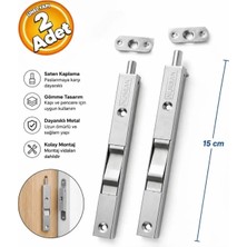 Nursan NR15 Gömme Sürgü Saten 15 cm (2 Adet)