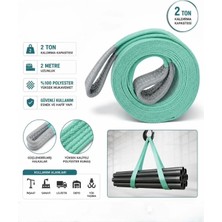 Ten Lift T22 Polyester Yük Kaldırma Taşıma Indirme Halatı 2 Ton 2 Metre Polyester Sapan Halat