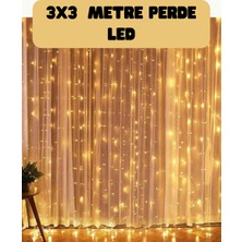 3x3 Metre Perde LED Işık Sıcak Şelale Tasarım Dekoratif Aydınlatma