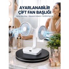 Hsc Bilişim Ayarlanabilir Hızlı Çift Başlıklı Masaüstü Fan – Gece Lambalı Serinletici
