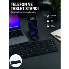Hsc Bilişim Bluetooth Katlanabilir Klavye Usb-C Şarjlı 3 Cihaz Bağlantılı Taşınabilir Klavye