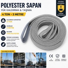 Ten Lift T43 Polyester Yük Kaldırma Taşıma Indirme Halatı 4 Ton 3 Metre Polyester Sapan Halat