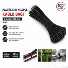 Zimak ZMK-16031 3.6X300 mm Plastik Cırt Kelepçe Kablo Bağı Siyah Kelepçe (100 Adet)
