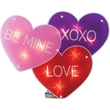 Mey İthalat Impact 16 Işıklı Sevgililer Günü Kalp - Be Mine Xoxo Aşk Pencere Parıltılı Dekorasyon