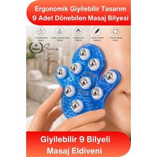 Svein #masaj 9 Bilyeli Masaj Eldiveni Giyilebilir Plastik Vücut Masaj Aleti Selülit Masajı Kan Dolaşımı Destekleyici Sıkılaştırıcı Ergonomik El Tipi Masaj Aparatı