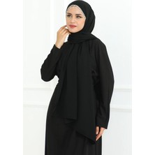Alluring Tasarım Abiye Şal Etrafı Şerit Taşlı Siyah - Gümüş Renk Taşlı