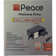 Peace B-6223 220 Volt 6 Volt 1 Amper 5.5x2.5mm Uçlu Priz Tipi Adaptör