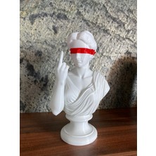 Riva Self Gözü Bantlı Orta Parmak Tasarım Dekoratif Obje 3D Baskı (15 Cm)